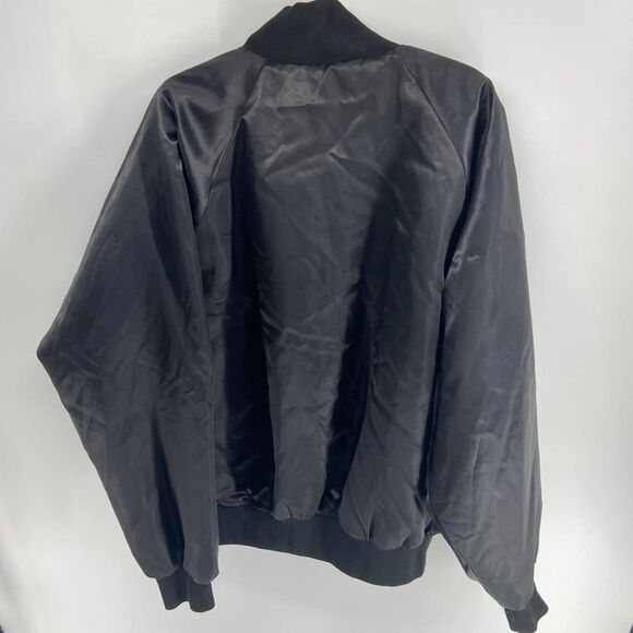 Vintage black full button jacket embroidered tractor trailer tx us flag mens XL - Picture 3 of 6